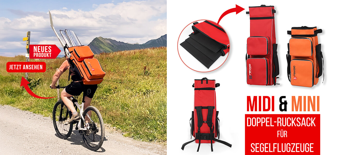 Mini & Midi Doppelt-Segelflugzeug-Rucksack